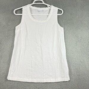 Liz Claiborne Classic White Tank Top Cotton Linen Blend